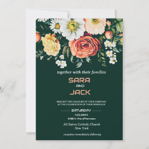 Elégant Faire-part de mariage Floral - Personnalis