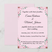 Élégant Faire-part de mariage Floral | Personnalis (Devant / Derrière)