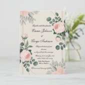 Élégant Faire-part de mariage floral personnalisab (Debout devant)