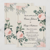 Élégant Faire-part de mariage floral personnalisab (Devant / Derrière)