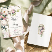 Élégant Faire-part de mariage Floral Rose