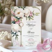 Élégant Faire-part de mariage Floral Rose