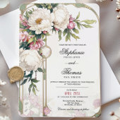 Élégant Faire-part de mariage Floral Rose