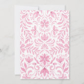 Élégant Faire-part de mariage Floral Rose (Dos)