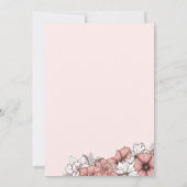 Élégant Faire-part de mariage floral rose et blanc (Dos)