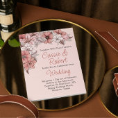 Élégant Faire-part de mariage floral rose et blanc