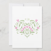 Élégant Faire-part de mariage floral rose et vert (Dos)