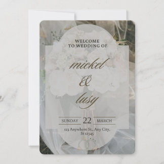 Elégant Faire-part de mariage Floral - Roses Blush
