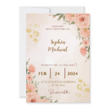 Élégant Faire-part de mariage Floral | T personnal