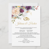 Élégant Faire-part de mariage Floral Turquoise (Devant)