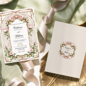 Élégant Faire-part de mariage floral Vintage