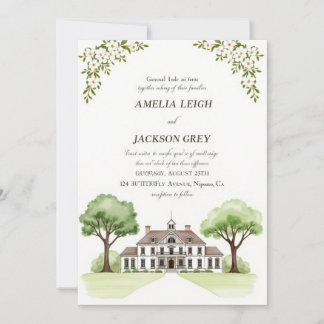 Élégant Faire-part de mariage Floral | Waterco