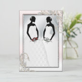 Elégant Faire-part de mariage Gay Silver (Debout devant)