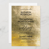 Élégant Faire-part de mariage Gold Foil (Devant / Derrière)