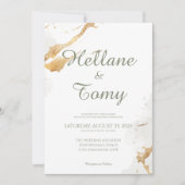 Élégant Faire-part de mariage Gold Foil (Devant)
