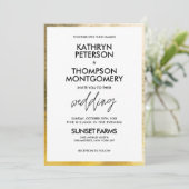 Élégant Faire-part de mariage Gold Foil Edge (Debout devant)