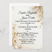 Élégant Faire-part de mariage Gold Foil | Luxe for (Devant / Derrière)