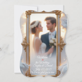 Elégant Faire-part de mariage Gold Frame