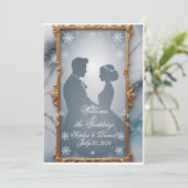 Elégant Faire-part de mariage Gold Frame (Debout devant)