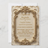 Elégant Faire-part de mariage Gold Frame (Devant)