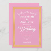 Elégant Faire-part de mariage Gold Frame (Devant / Derrière)