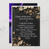 Elégant Faire-part de mariage Gold Frame (Devant / Derrière)