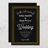 Elégant Faire-part de mariage Gold Frame (Devant / Derrière)