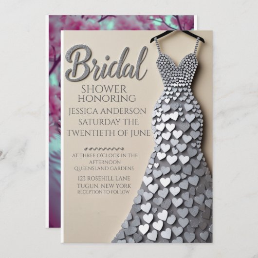 Elégant Faire-part de mariage Gold Frame (Devant / Derrière)