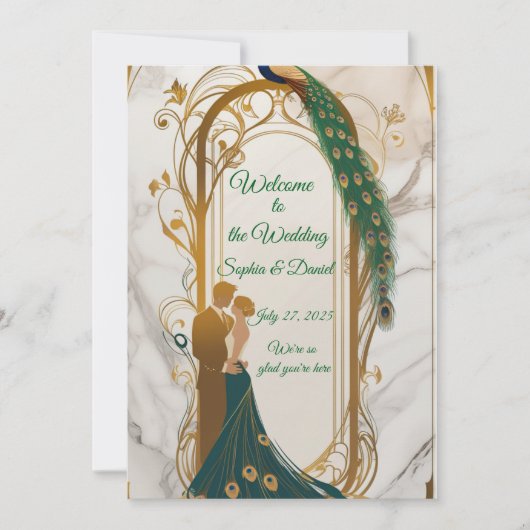 Elégant Faire-part de mariage Gold Frame (Devant)