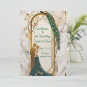 Elégant Faire-part de mariage Gold Frame (Debout devant)