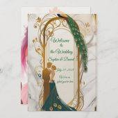 Elégant Faire-part de mariage Gold Frame (Devant / Derrière)