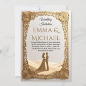 Elégant Faire-part de mariage Gold Frame - Classic (Devant)