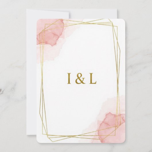 Elégant Faire-part de mariage Gold Frame | Minimal (Dos)