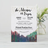 Elégant Faire-part de mariage Gold Mountain (Debout devant)