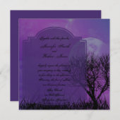 Élégant Faire-part de mariage gothique pourpre (Devant / Derrière)