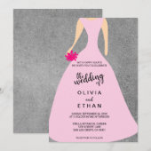 Elégant Faire-part de mariage gris marié floral él (Devant / Derrière)