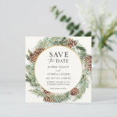 Élégant Faire-Part de Mariage Hivernal Persistant (Debout devant)