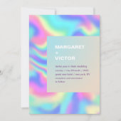 Élégant Faire-part de mariage Holographique modern (Devant)