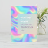 Élégant Faire-part de mariage Holographique modern (Debout devant)