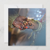 Élégant Faire-part de mariage indien de henné (Dos)