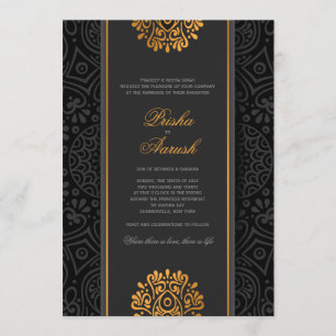Élégant Faire-part de mariage indien Mandala