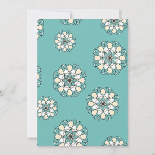 Élégant Faire-part de mariage indien Mandala Turqu (Dos)