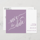 Élégant Faire-part de mariage lavande à conserver (Devant / Derrière)