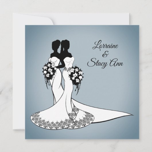 Élégant Faire-part de mariage lesbienne (Dos)