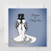 Élégant Faire-part de mariage lesbienne (Dos)