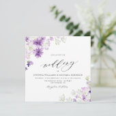 élégant faire-part de mariage mauve violet (Debout devant)