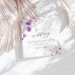 élégant faire-part de mariage mauve violet<br><div class="desc">Un design floral aquarelle avec des fleurs violettes peintes. La couleur et le texte peuvent être modifiés pour correspondre à votre thème mariage. Vous pouvez modifier la taille du texte,  la police et le placement.</div>