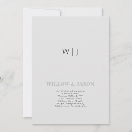 Élégant faire-part de mariage minimaliste (Devant)