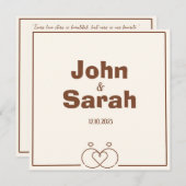 Élégant Faire-part de mariage minimaliste (Devant / Derrière)