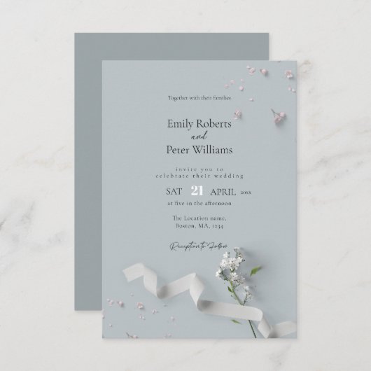 Élégant faire-part de mariage minimaliste (Devant / Derrière)